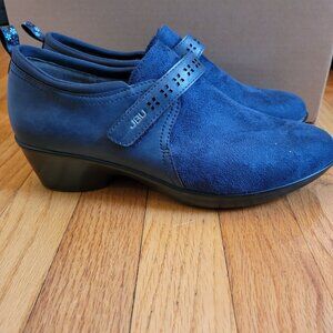 JBU Womens Navy Blue Vegan Suede & Leather Mary Jane Heeled Shoes 9M
